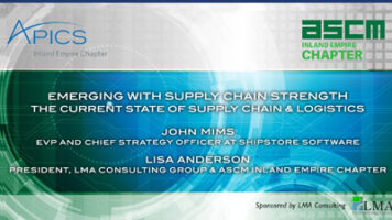 Insights on emerging supply chain logistics strength with John Mims. In-depth interview by LMA Consulting on the current state