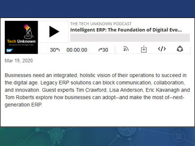 Experts discussing the impact of next-generation ERP solutions on business communication, collaboration, and innovation